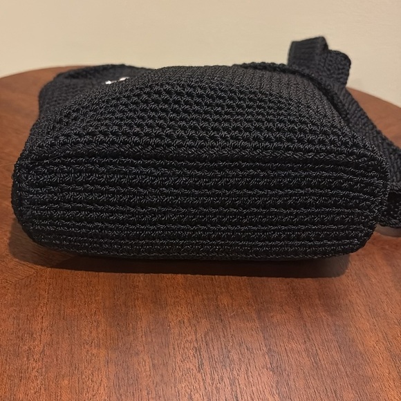 The SAK  shoulder bag  Small  crochet Black   nylon lining  exterior pocket NWOT - Picture 10 of 17